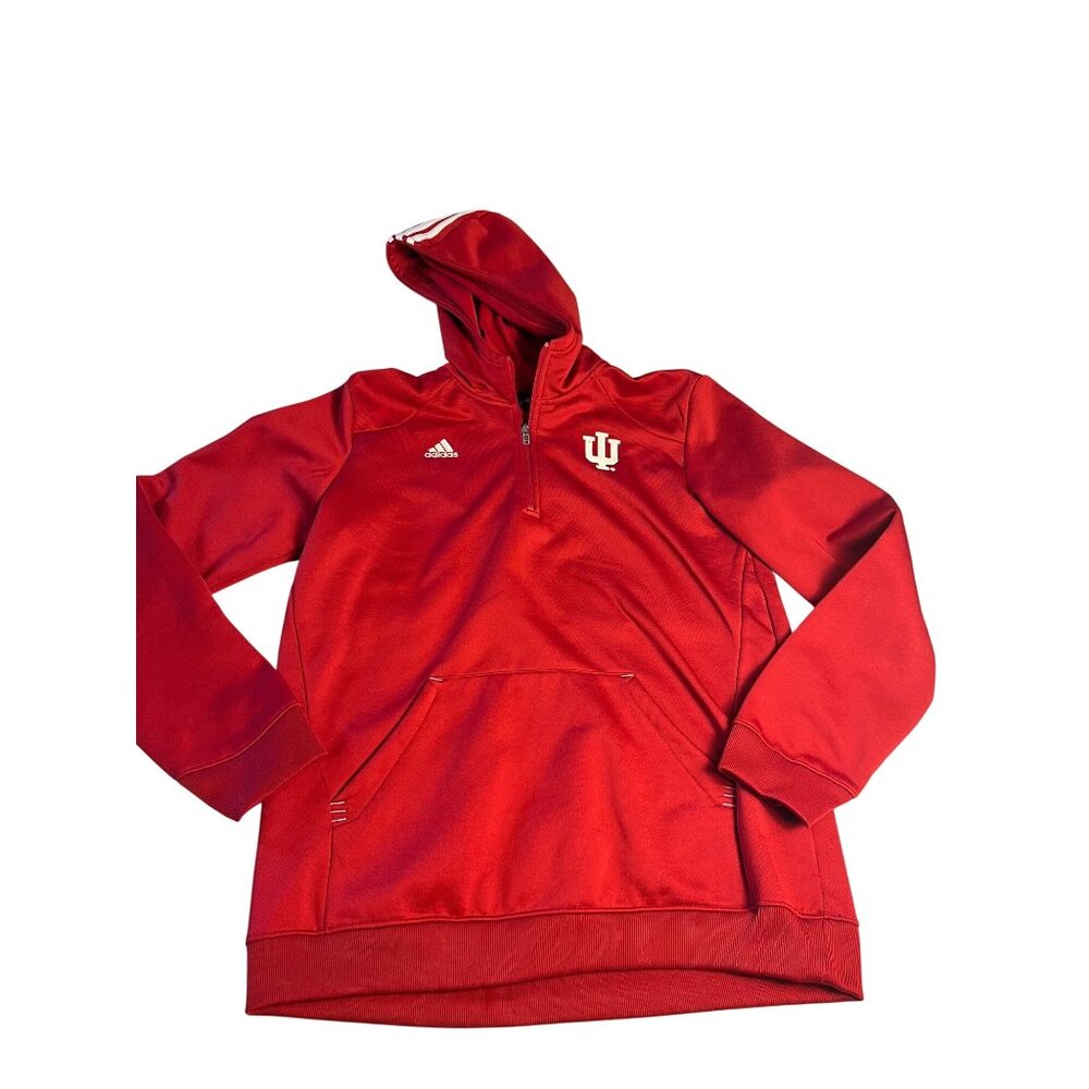 Adidas women’s XL Red Indiana University Pullover Hoodie Sweatshirt 1/4 Zip